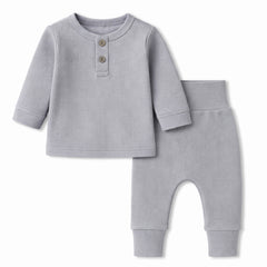 Ribbed Organic Cotton Co-ord Set For Newborn, Infant & Toddler Baby | Soft & Breathable Baby Outfit | Baby Dress | 0-12 Months