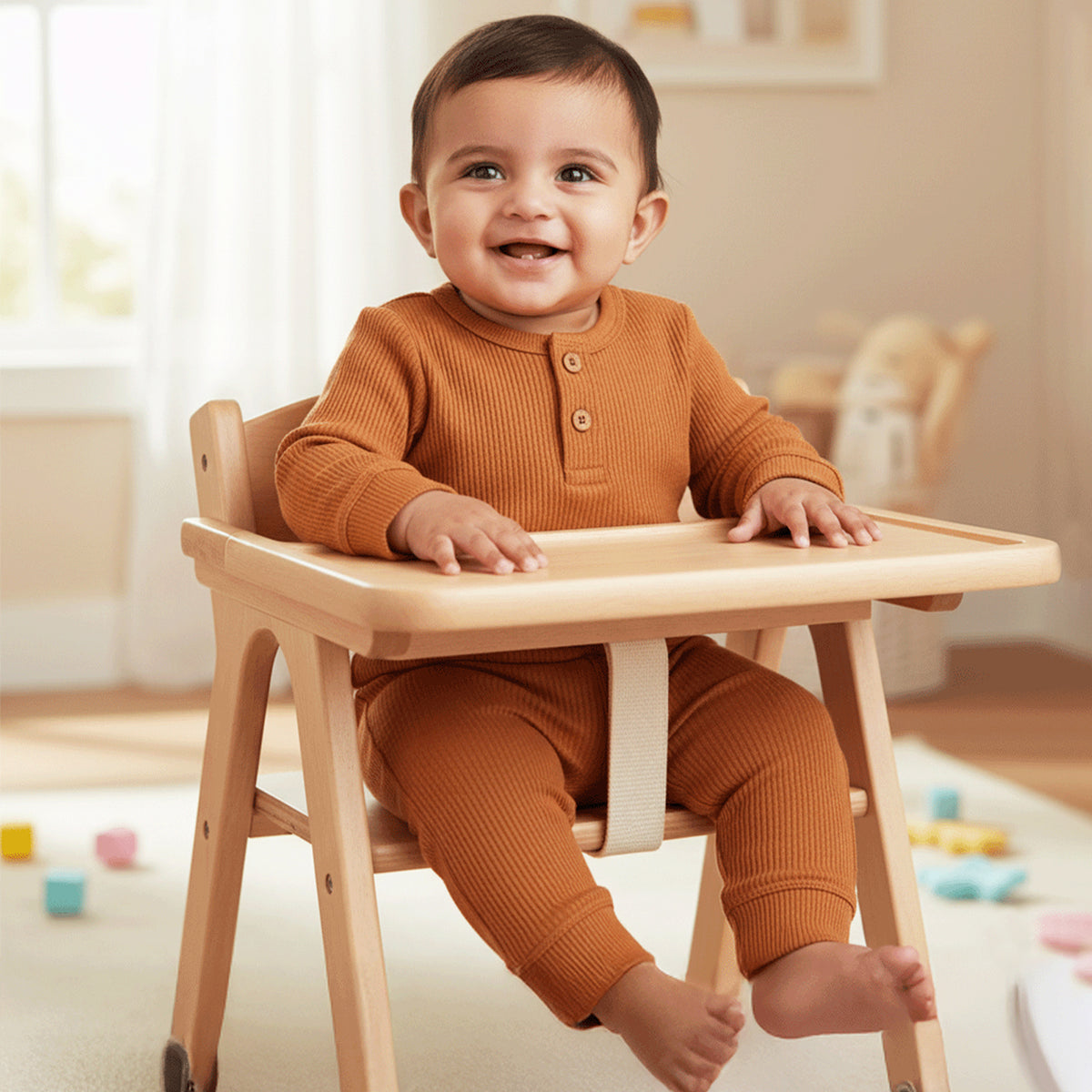 Ribbed Organic Cotton Co-ord Set For Newborn Baby | Soft & Breathable Baby Outfit | Baby Dress | 0-6 Months