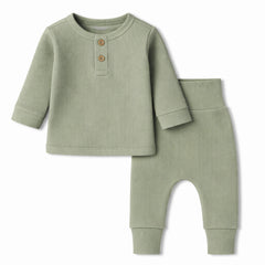Ribbed Organic Cotton Co-ord Set For Newborn, Infant & Toddler Baby | Soft & Breathable Baby Outfit | Baby Dress | 0-12 Months