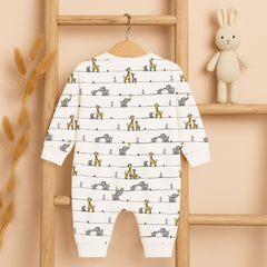 Organic Cotton New Born Baby Full Body Romper | New Born Baby Clothing | Jungle  | 6-12 Months | Pack of 1