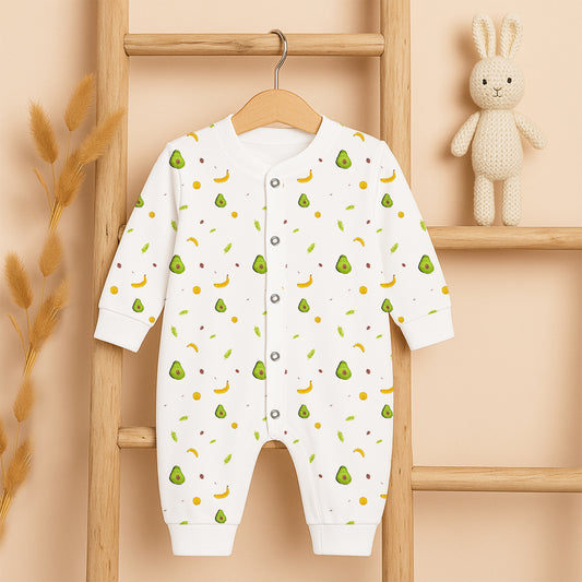 Organic Cotton New Born Baby Full Body Romper | New Born Baby Clothing | Avocado | 3-12 Months | Pack of 1