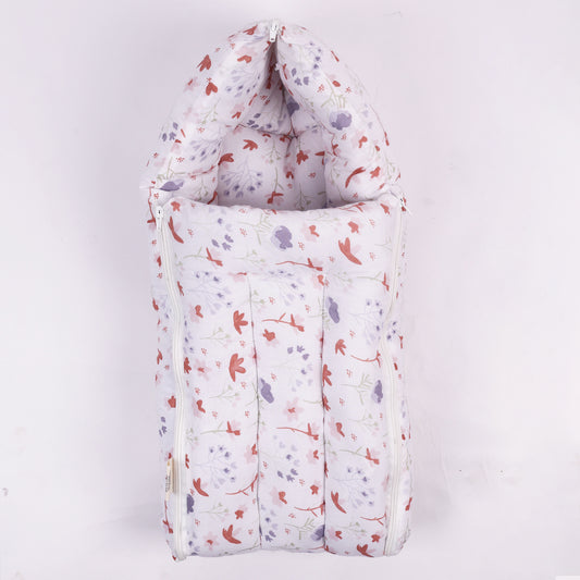 Organic Cotton Muslin Baby Sleeping Cum Carrying Nest Bag |  0-3 Months | Blossom