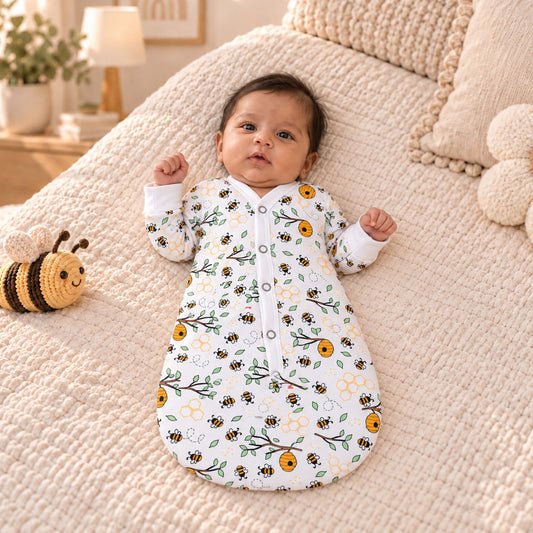 Organic Cotton Baby Sleeping Sack for Newborns | Soft & Breathable Baby Sleep Bag | Cosy Swaddle Sleeping Sack | 0–12 Months