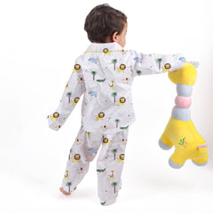 Organic Cotton Unisex Kids Pajama Set Combo | Night Suit | Sleepwear | Lion