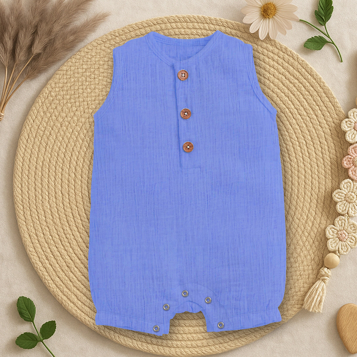 Baby Romper | Sleeveless Romper For New Born | Organic Cotton Super Soft Baby Sleepsuit | Pack of 1