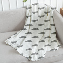 Baby Muslin Swaddle | 100x100 cm | Grey Leaf