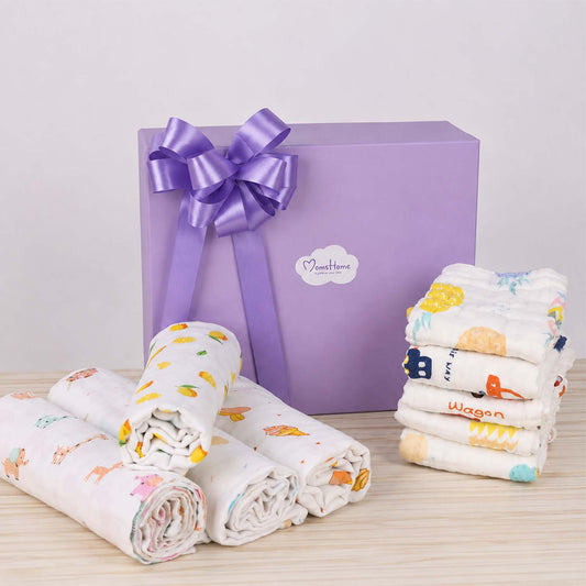 Moms Home Infant Multi-Coloured Printed 9-Piece Baby Apparel Gift Set