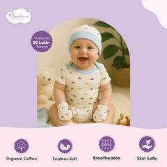 Organic Cotton Essential Gifting Set For Raksha Bandhan | Moms Home Newborn Baby Clothes Gift Set | 0-6 Months | Pack of 5