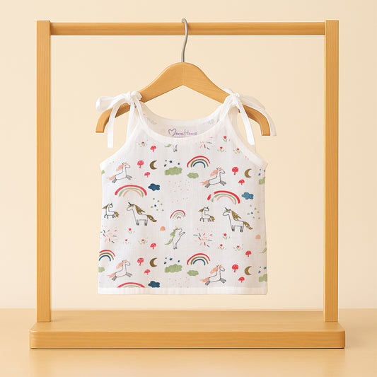 Baby Organic Cotton Knot type Jhabla | Unicorn