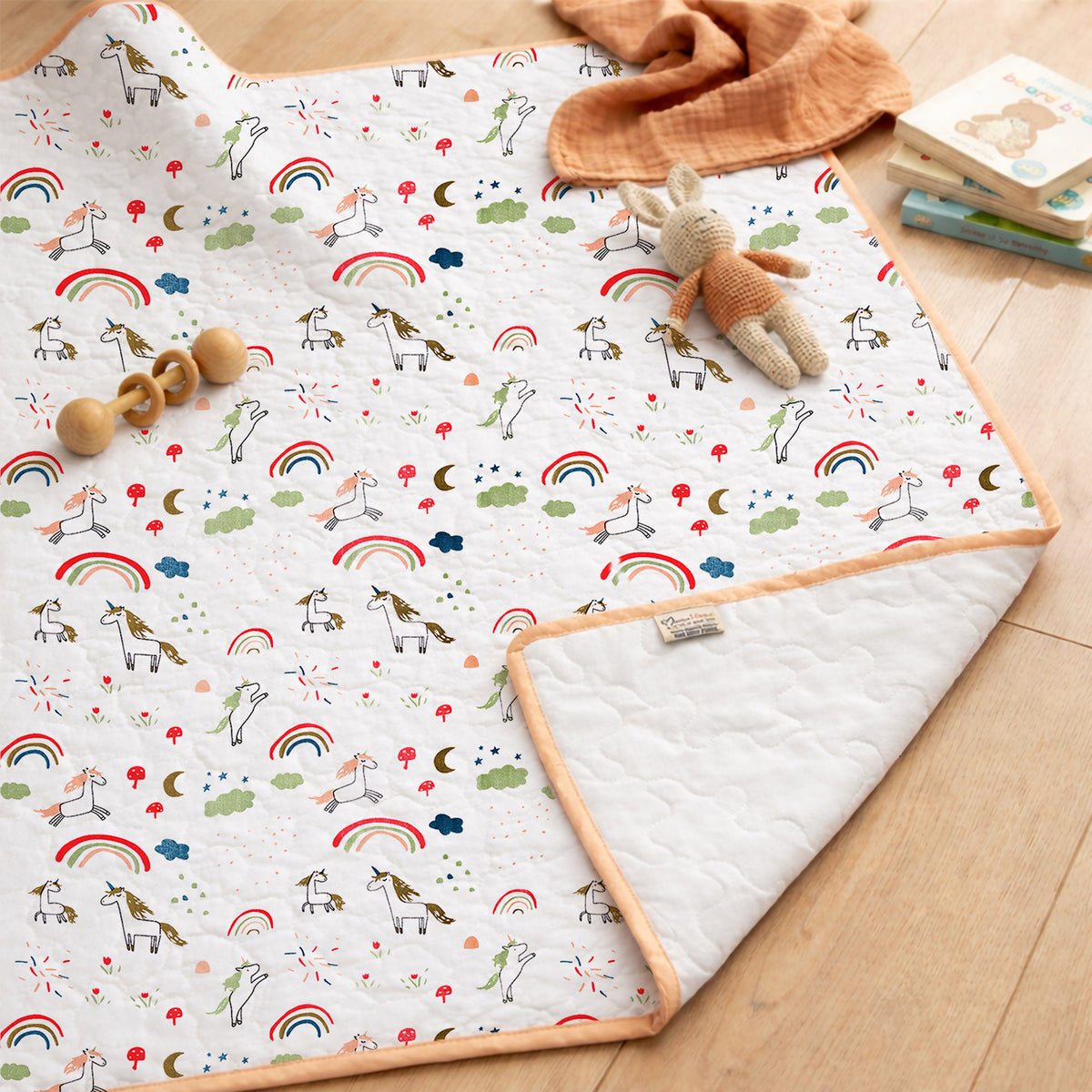 Organic Muslin Baby Play Mat | Soft Cotton Baby Floor Mat for Newborns & Toddlers | Washable & Skin-Friendly Playmat | 100x100 CM