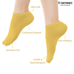 Footprints Bamboo Ankle Casual Socks | Odor-Free & Breathable | Extra soft | Anti-bacterial | Sports Hiking Casual Wear Running Socks for Women | Multicolor | Pack of 3