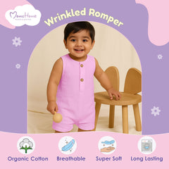 Baby Romper | Sleeveless Romper For Girls | Organic Cotton Super Soft Baby Sleepsuit | Pink | Pack of 1