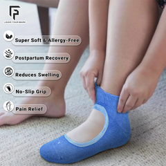 Footprints Anti-Bacterial & Anti-Skid Maternity Socks for Women | Bamboo & Organic Cotton | Comfortable & Breathable Socks for Pregnancy & Postpartum Care |  Pack of 1