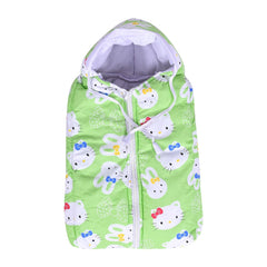 Mom's Home Baby Cotton Sleeping cum carrying Nest Bag -Green
