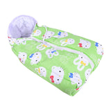 Mom's Home Baby Cotton Sleeping cum carrying Nest Bag -Green