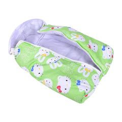 Mom's Home Baby Cotton Sleeping cum carrying Nest Bag -Green