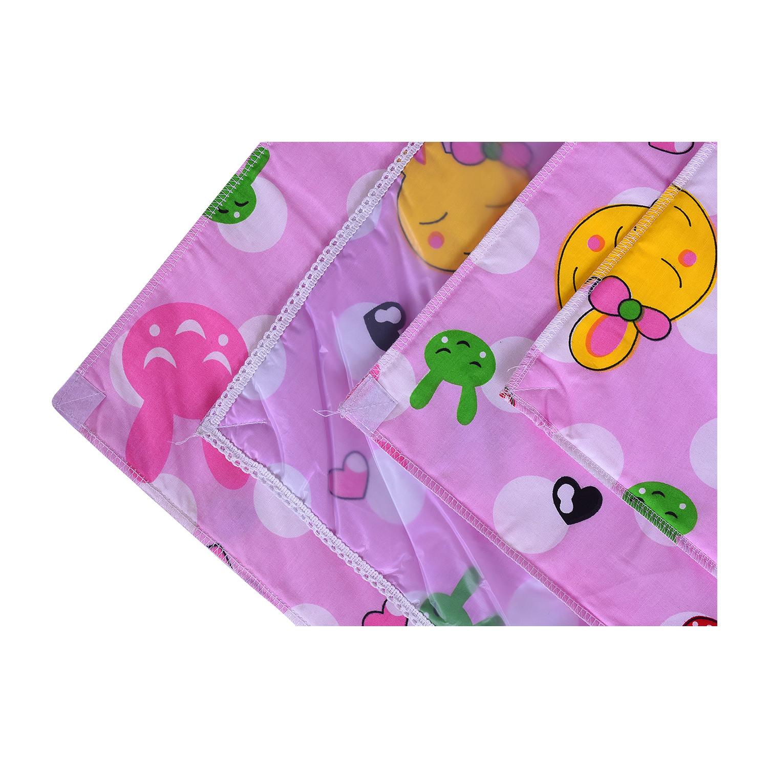 Baby Diaper changing Mat/ Sleeping Mat-4 Sheets| 0- 6 Months | Mixed - Pink