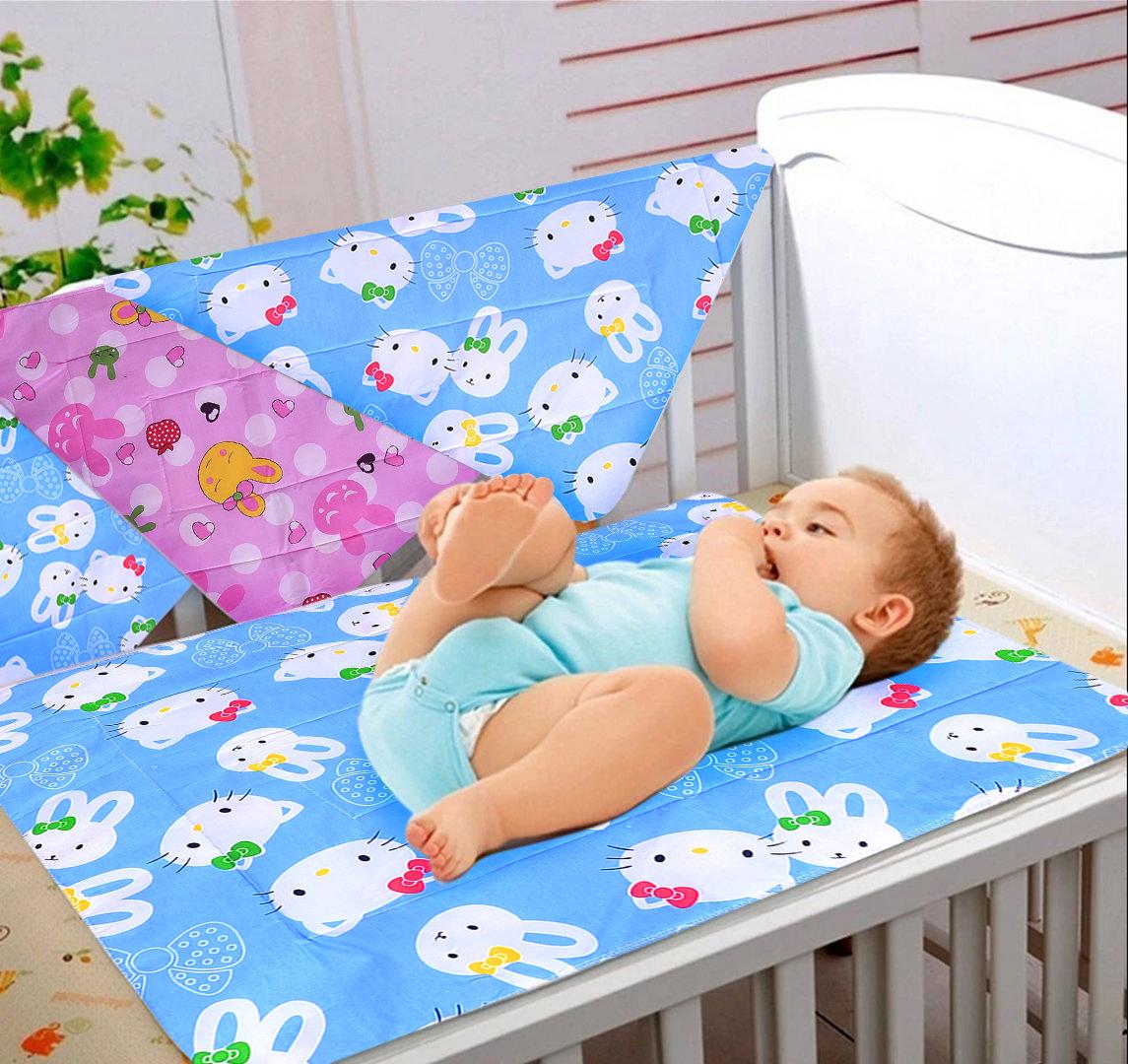 Baby Diaper changing Mat/ Sleeping Mat-4 Sheets |0-6 Months | Mixed - Blue