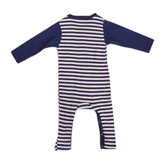 MOM'S HOME Soft Cotton Unisex Baby Full Body Length Romper/Sleeping Suit Navy Blue- Pack of 1