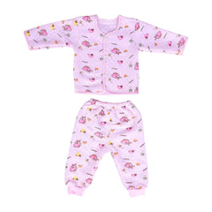 Unisex Baby Cotton Suit-1 Pajama and 1 Shirt- Pink Fish