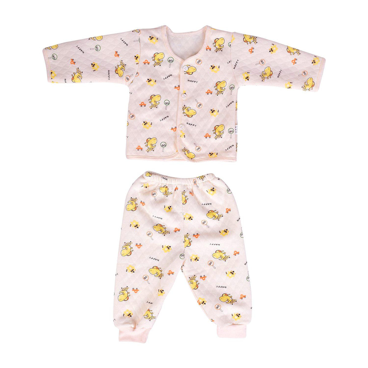 Unisex Baby Cotton Suit-1 Pajama and 1 Shirt- Yellow Fish