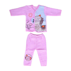 Unisex Baby's Warm Cotton Suit-1 Pajama and 1 Shirt- Designer Pink