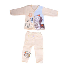 Unisex Baby's Warm Cotton Suit-1 Pajama and 1 Shirt- Designer Yellow