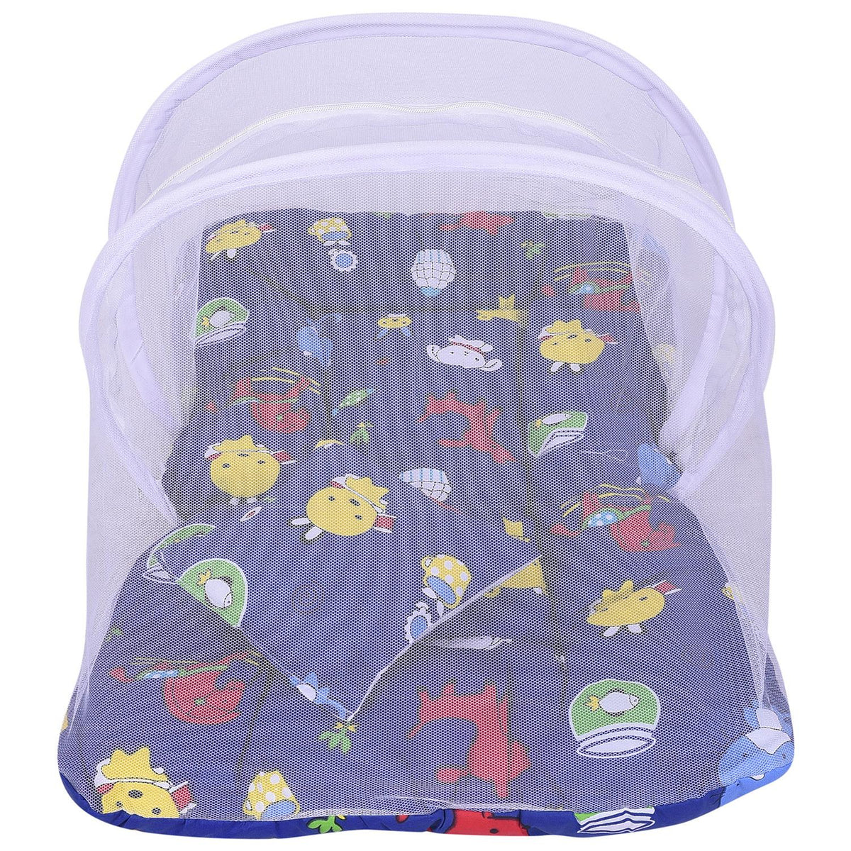 Baby Cotton Mosquito Foldable Net Bedding- 0-6 Months- Multicolored Blue