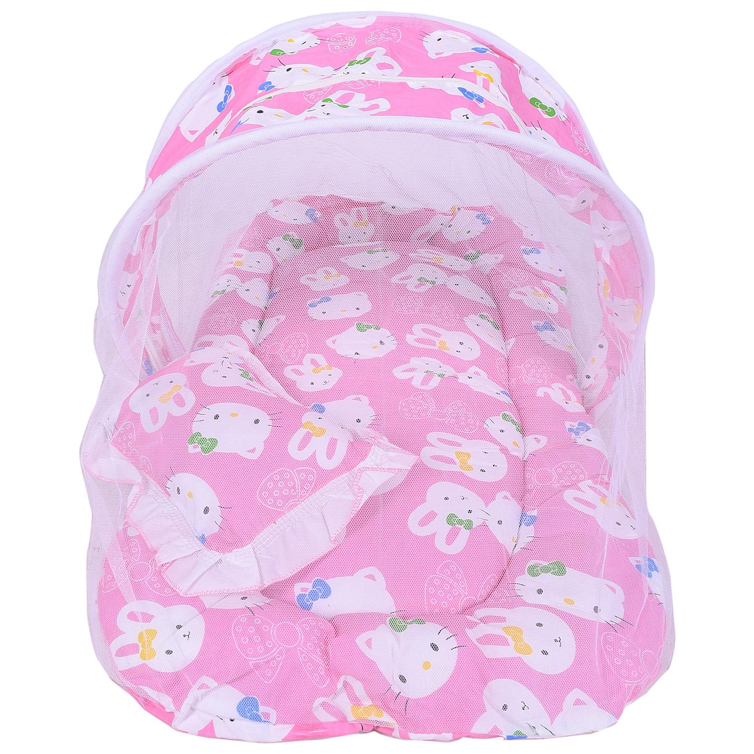 Baby Cotton Mosquito Foldable Net Bedding- Pink