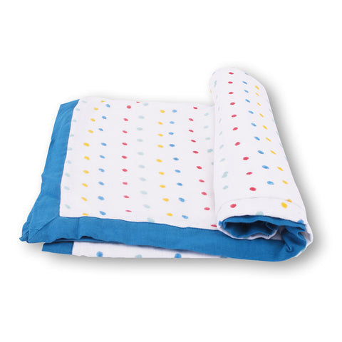 Baby Muslin Dohar- 100X100 CM-(0-3 Years)-Polka Dots
