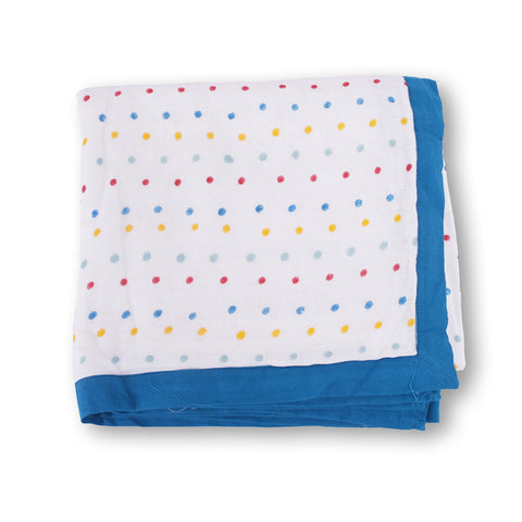 Baby Muslin Dohar- 100X100 CM-(0-3 Years)-Polka Dots