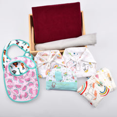 Baby Unisex  Cotton Nappy Time Combo - Multicolor -11 Items
