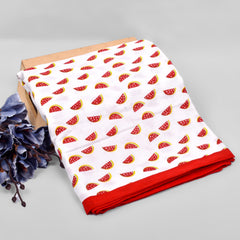 Baby Muslin Dohar- 100X100 CM-(0-3 Years)-Watermelon