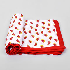 Baby Muslin Dohar- 100X100 CM-(0-3 Years)-Watermelon
