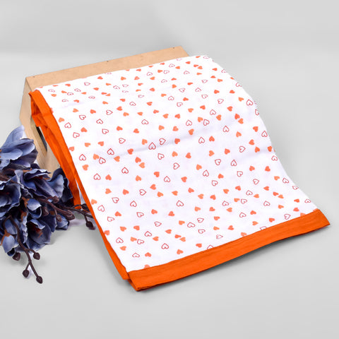 Baby Muslin Dohar- 100X100 CM-(0-3 Years)-Red Heart
