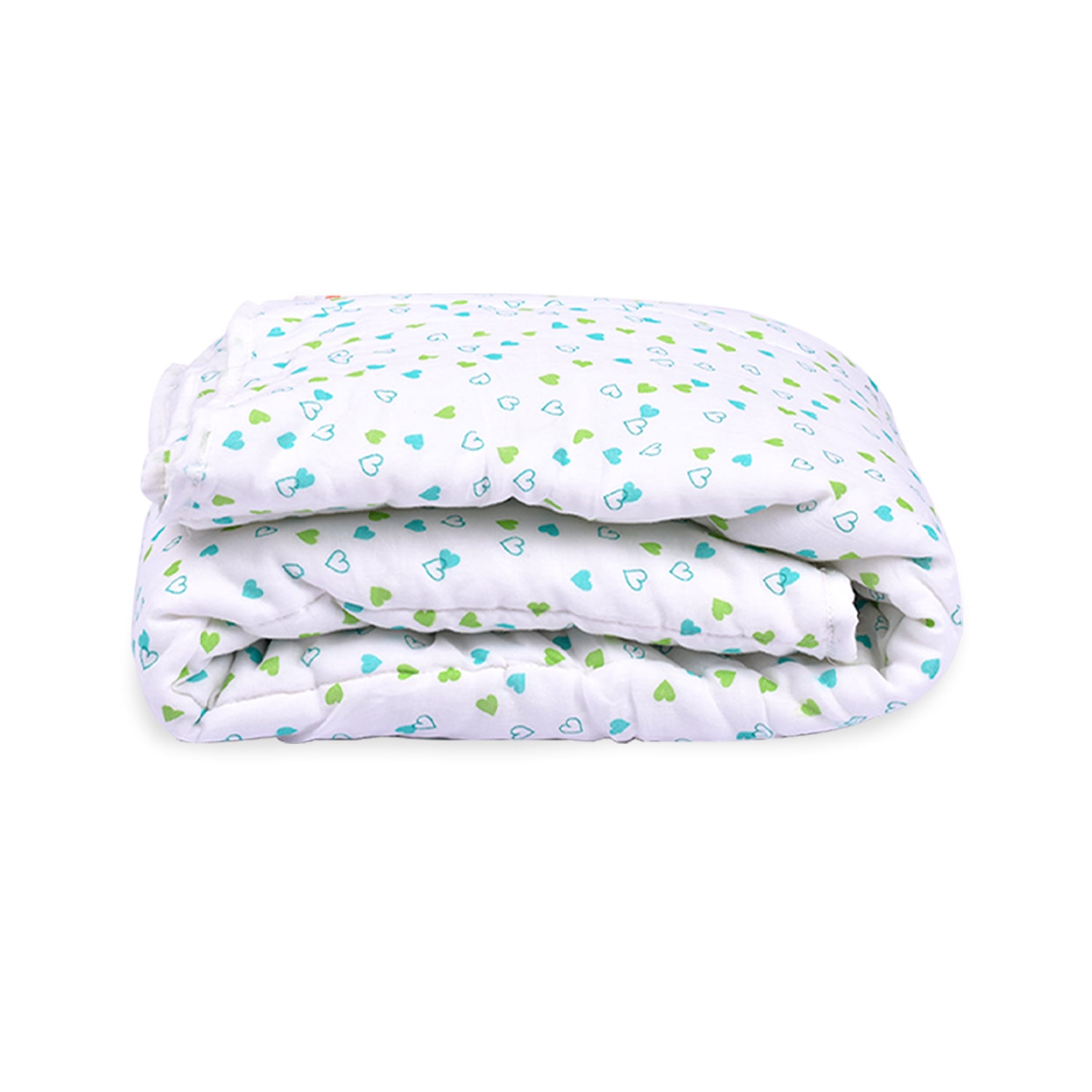 Baby Ac Quilt Blanket cum Bedspread- 0-3 Years - 100*120 cm - Green Heart