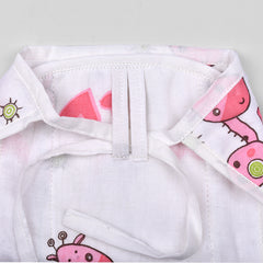 Baby Organic Cotton Printed Muslin Nappies Pack of - 3 Mix