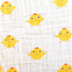 Baby Muslin 6 Layer Wash Towel- 100X100 CM - (0-3 Years) Pack Of 1 Bird Design