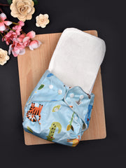 Moms Home Baby Reusable Cotton Pocket Diapers With 3 Inserts,  Adjustable 0-12 Months - Pack of 3