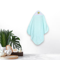 Ultra Soft Cotton Baby Hooded Towel  - Green - 70x70 cm ( 0-3 Months )