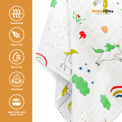 Baby Muslin Cloth Swaddle - 0-12 Months,  Pack of 2 (Dinosaur & Blue Whale)