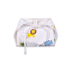 Baby Organic Cotton Printed Muslin Nappies Pack of - 3 Mix
