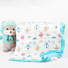 Baby Muslin 6 Layer Wash Towel- 100X100 CM - (0-3 Years) Pack Of 1 Cloud Design