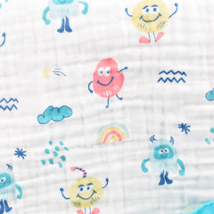 Baby Muslin 6 Layer Wash Towel- 100X100 CM - (0-3 Years) Pack Of 1 Cloud Design