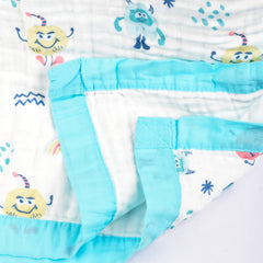 Baby Muslin 6 Layer Wash Towel- 100X100 CM - (0-3 Years) Pack Of 1 Cloud Design