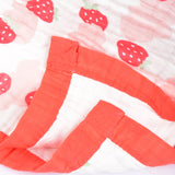 Baby Muslin 6 Layer Wash Towel- 100X100 CM - (0-3 Years) Pack Of 1 Strawberry2 Design
