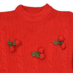 Organic Cotton Unisex Baby Winter Sweaters Strawberry Red Pack of 1
