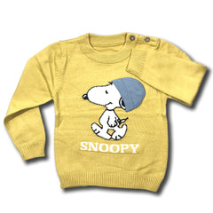 Moms Home Organic Cotton Unisex Baby Winter Sweaters Yellow Snoopy