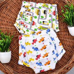 Baby Waterproof Pull up Potty Training Unisex Padded Underwear, Car & Daino - Pack of 2