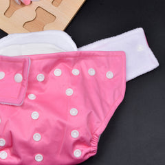 Moms Home Baby Reusable Cotton Pocket Diapers With 3 Inserts,  Adjustable 0-12 Months - Pack of 3